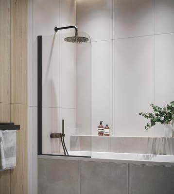 Badwand Torino 80 x 140 cm Zwart Badscherm Draaibaar 5 mm, Doe-het-zelf en Bouw, Verzenden, Nieuw