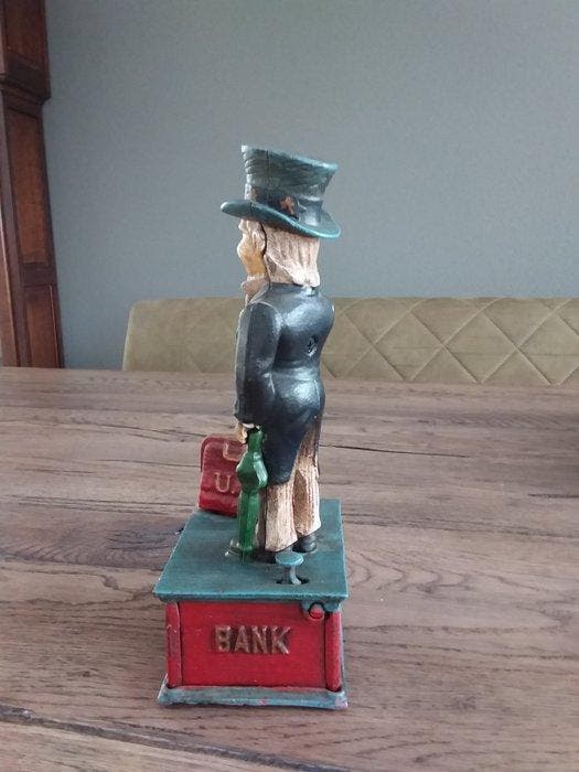Spaarpot - Gietijzer - Uncle Sam bank, Antiek en Kunst, Curiosa en Brocante