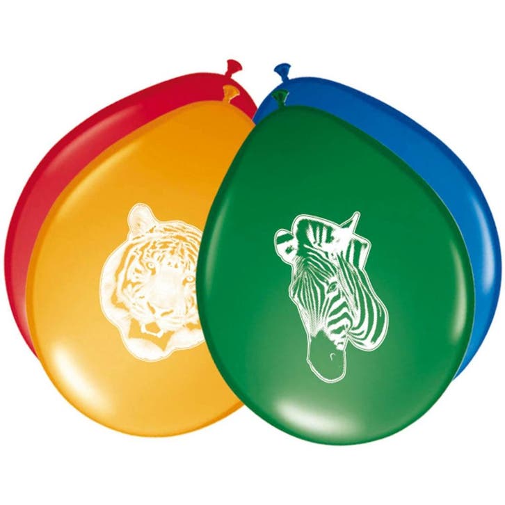 Dieren Ballonnen Safari 8st, Hobby en Vrije tijd, Feestartikelen, Nieuw, Verzenden