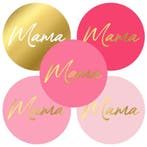 30x sluitzegel - sticker - MAMA Roze met Goudfolie - moed..., Ophalen of Verzenden, Nieuw, Meerdere stickers