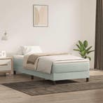 vidaXL Boxspring met matras fluweel lichtgrijs 90x210 cm, Verzenden, Nieuw
