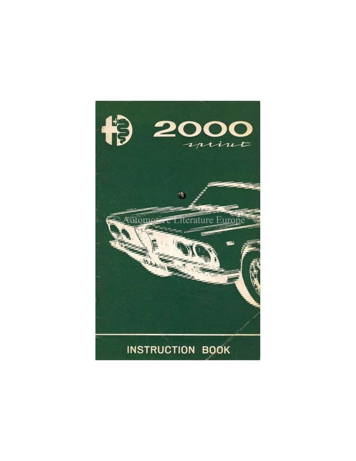 1962 ALFA ROMEO 2000  SPRINT INSTRUCTIEBOEKJE ENGELS, Autos : Divers, Modes d'emploi & Notices d'utilisation, Enlèvement ou Envoi