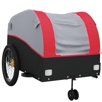 vidaXL Fietskar met wiel met opslag Rood L Oxford polyester, Verzenden