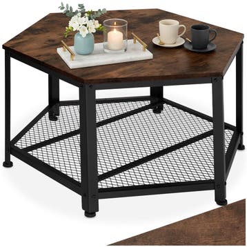 Salontafel Norwich - Industrieel hout donker, rustiek, Huis en Inrichting, Tafels | Salontafels, Verzenden, Nieuw