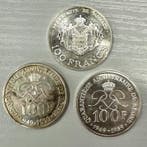 Monaco. 100 Francs 1982/1999 (lot de 3 monnaies en argent)