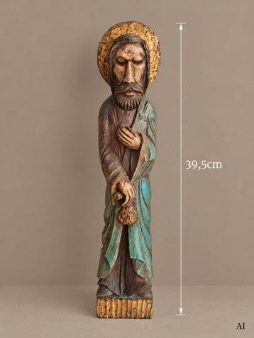 Beeld, Heilige Judas of Matthias - 39.5 cm - Hout