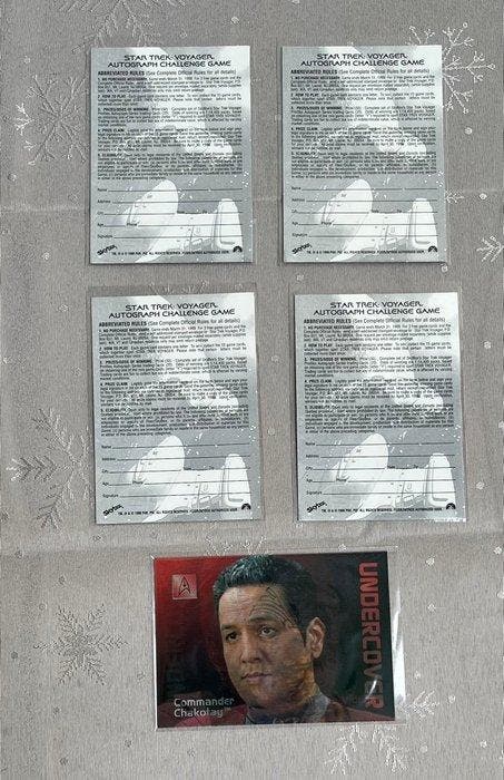 Star Trek - Voyager - 5x Signed Trading Card - Chakotay, Lt, Collections, Cinéma & Télévision