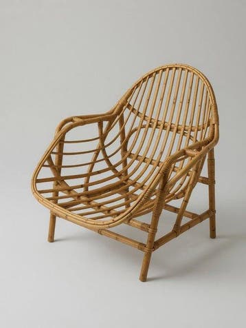 Fauteuil - Fauteuil en bambou vintage des années 1960 -, Antiquités & Art