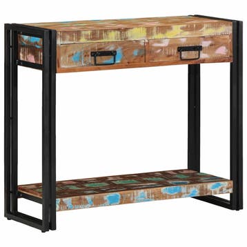 vidaXL Wandtafel Multikleur 90 x 33 x 75 cm Massief, Huis en Inrichting, Tafels | Bijzettafels, Verzenden, Nieuw