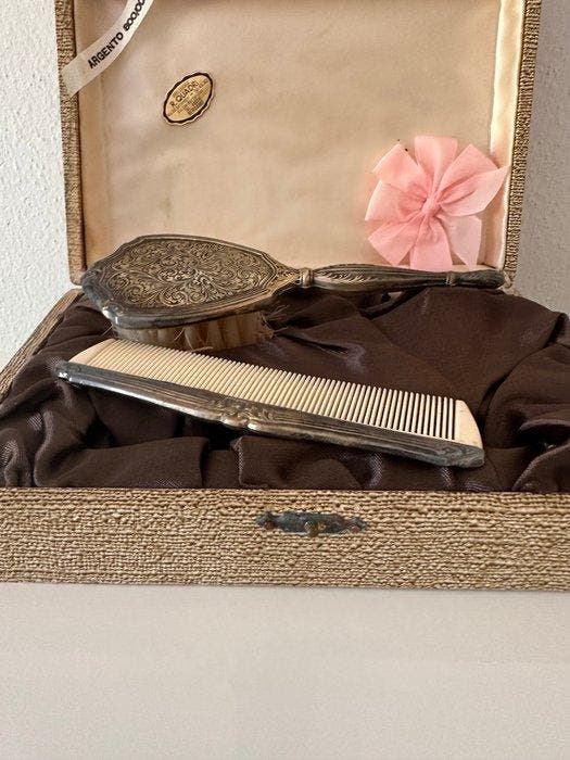 Toiletset (2) - .800 zilver - Doopset voor pasgeborene, Antiquités & Art, Antiquités | Argent & Or