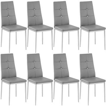 tectake Eetkamerstoelen, kunstleer met strass steentjes - gr, Verzenden, Nieuw