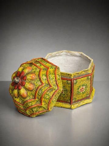 sieradendoosje - Papier-maché - India - Begin 20e eeuw