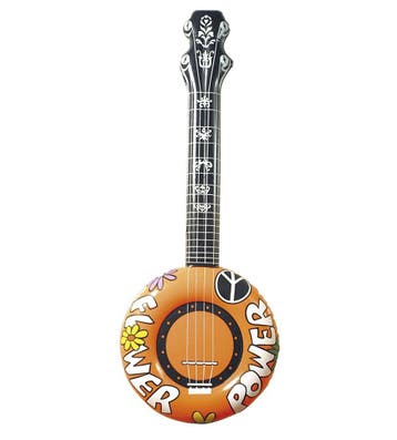 Hippie 60S Nep Banjo Oranje Opblaasbaar 1m, Verzenden, Nieuw