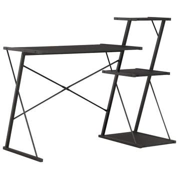 vidaXL Bureau met schap 116x50x93 cm zwart, Huis en Inrichting, Verzenden, Nieuw