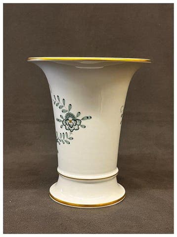 Meissen, Prima scelta - Vase - Vert indien bord doré -