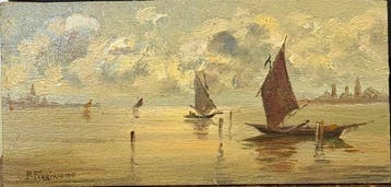 Pietro Fragiacomo (1856-1922),Attr. - Venezia, Antiek en Kunst