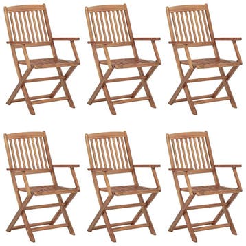 vidaXL Tuinstoelen 6 st inklapbaar massief acaciahout, Verzenden, Nieuw