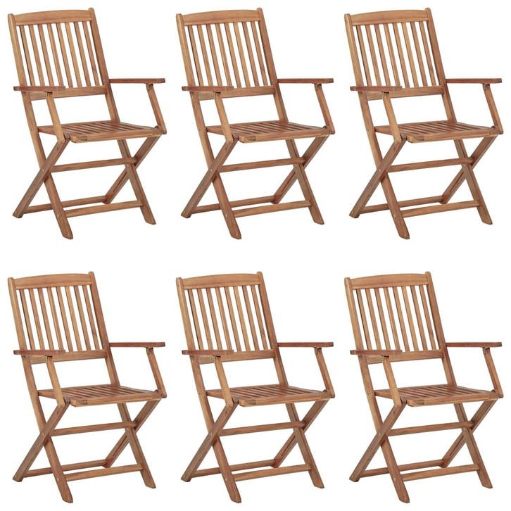 vidaXL Tuinstoelen 6 st inklapbaar massief acaciahout, Jardin & Terrasse, Chaises de jardin, Envoi