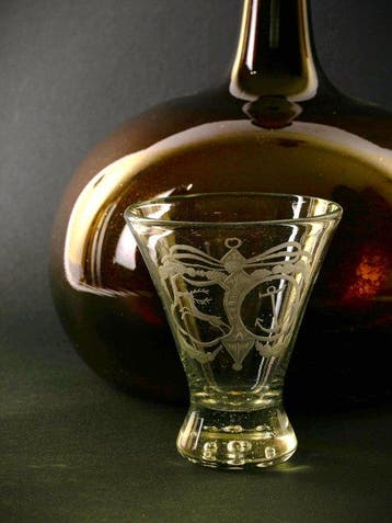 1750s Deer & Anchor Engravings - Drinkglas - Glas
