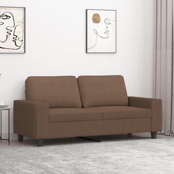 vidaXL Tweezitsbank / zetel 140 cm stof bruin, Verzenden, Nieuw