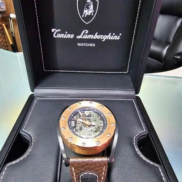 Lamborghini - CUSCINETTO R - Swiss Automatic Skeleton - *, Handtassen en Accessoires, Horloges | Heren, Nieuw
