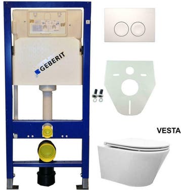 Geberit UP 100 Vesta wc+ Flatline zitt.+ Delta 21 wit, Ophalen of Verzenden