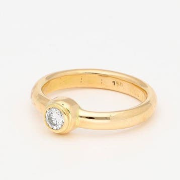 Bague - 14 carats Or jaune Diamant (Naturelle) - Solitair, Nieuw