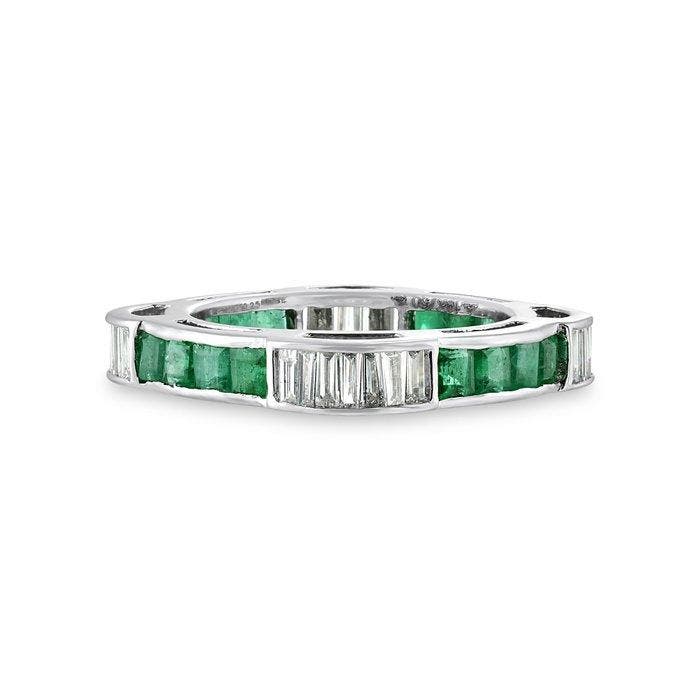 Bague - 18 carats Or blanc - 2.51ct. tw. Émeraude - Diamant, Bijoux, Sacs & Beauté, Bagues