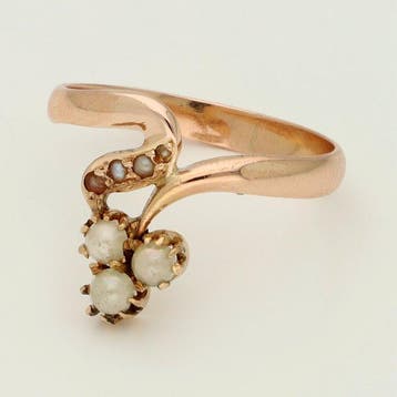 Ring - 18 karaat Roségoud Parel, Nieuw