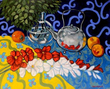 Pablo Soroya - Composition in Red, Blue, & Silver. XL size,