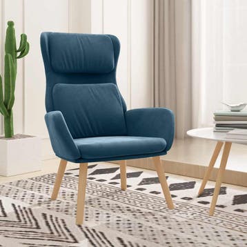 vidaXL Relaxstoel fluweel blauw, Verzenden, Nieuw
