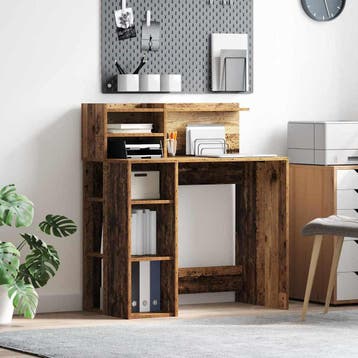 vidaXL Bureau Oud Hout Bewerkt hout 90 x 48 x 101,5 cm, Verzenden, Nieuw