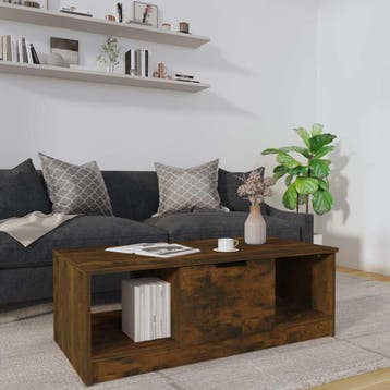 vidaXL Salontafel 102x50x36 cm bewerkt hout gerookt, Verzenden, Nieuw