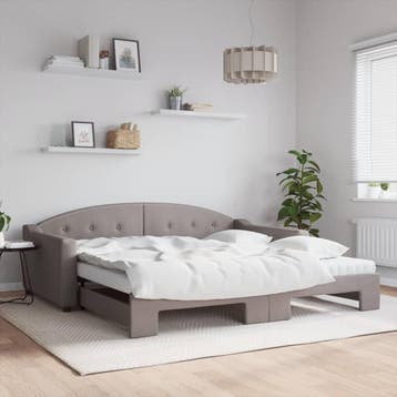 vidaXL Slaapbank met onderschuifbed en matrassen 100x200 cm, Verzenden