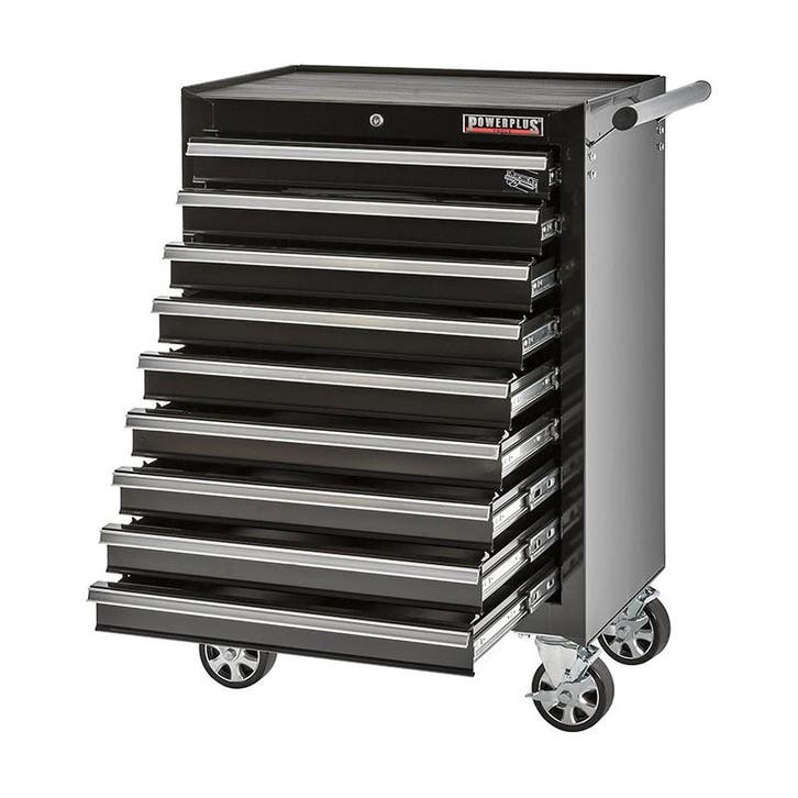 Gereedschapswagen zwart 9 laden leeg met quick lock, Doe-het-zelf en Bouw, Gereedschapskisten, Ophalen of Verzenden