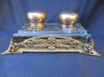 Encrier - Double Style Empire, cristal et laiton vers 1880.
