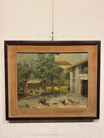 Italiaanse school (XX) - Interno di Fattoria con Cortile