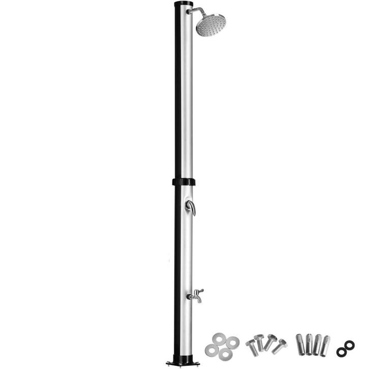 tectake Zonnedouche Tinto 20 l - zwart/zilver, zonder besche, Doe-het-zelf en Bouw, Sanitair, Verzenden