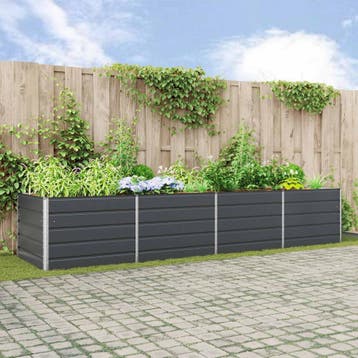 vidaXL Plantenbak Antraciet 385 x 100 x 75 cm Gegevens staal, Verzenden, Nieuw