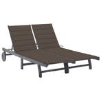 vidaXL Ligbed 2-persoons met kussens massief acaciahout, Tuin en Terras, Verzenden, Nieuw