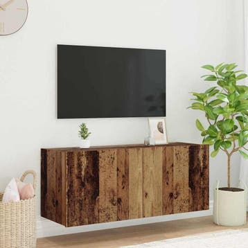 vidaXL TV Wandkast Oud Hout Bewerkt hout, Huis en Inrichting, Kasten |Televisiemeubels, Verzenden, Nieuw