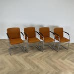 complete set van 4 stuks Lande vergaderstoelen, donker, Huis en Inrichting, Stoelen, Gebruikt