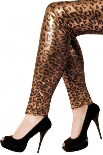 KIMU® Legging Luipaard Metallic XS-S Panter Cheetah Print Gl, Kleding | Dames, Carnavalskleding en Feestkleding, Ophalen of Verzenden