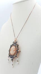 Zonder minimumprijs - Ketting met hanger Zilver, Handtassen en Accessoires, Antieke sieraden