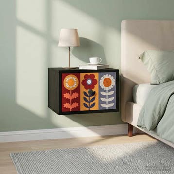 vidaXL Wandkastje voor Bed ESSEN Zwart eiken 36 x 33 x 25 cm, Verzenden, Nieuw