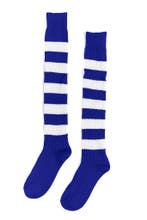 Gebreide Lange Sokken Blauw Wit Gestreept 39-46 Gebreid Carn, Ophalen of Verzenden, Nieuw