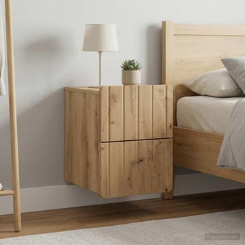 vidaXL Muurbevestigde Nachttafel 2 st Artisanaal eiken, Verzenden, Nieuw