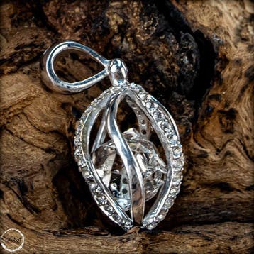 Herkimer-diamant hanger in 925 zilver – natuurlijke dubbele