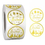 500 Kerst Stickers Op Rol - 2.5cm - Kerststickers -, Verzenden