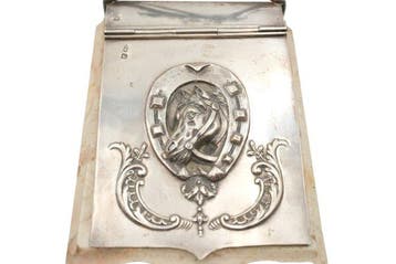 Figuur - Notepad holder - .833 zilver, Antiek en Kunst